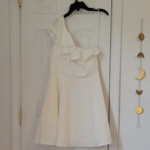 Elegant One-Shoulder White Dress